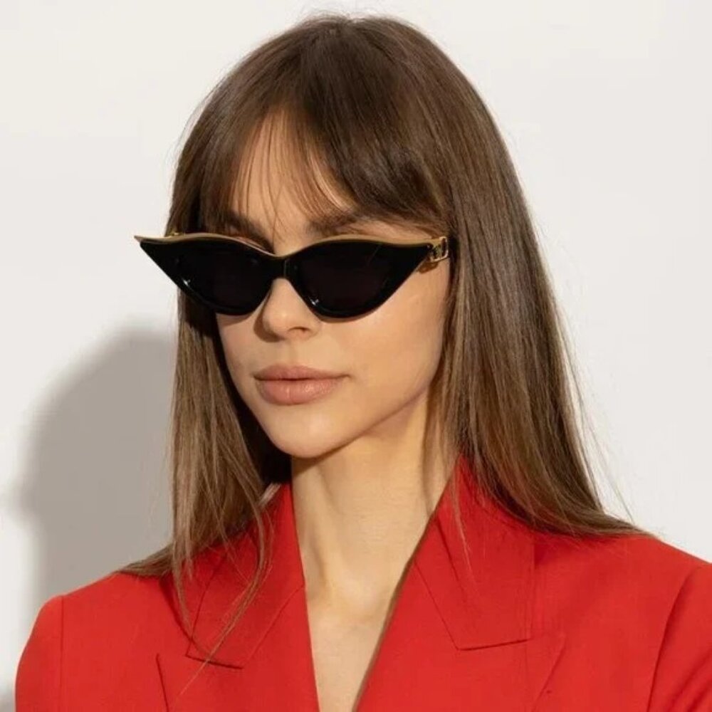 NEW VALENTINO SUNGLASSES, WOMEN BLACK CAT EYE EYEWEAR VALENTINO